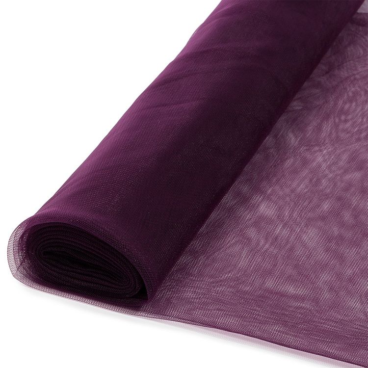 Еврофатин мягкий матовый Hayal Tulle, 5 м, ширина 300 см, 100% полиэстер, цвет: баклажановый, Hayal — картинка 4