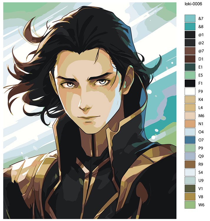 Картина по номерам «Марвел Marvel: Бог обмана Локи аниме 2» — картинка 2