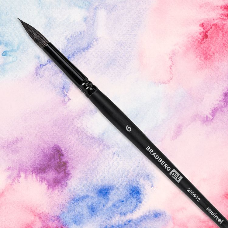 Кисть художественная профессиональная Art Classic, белка, круглая, № 6, короткая ручка, Brauberg — картинка 5