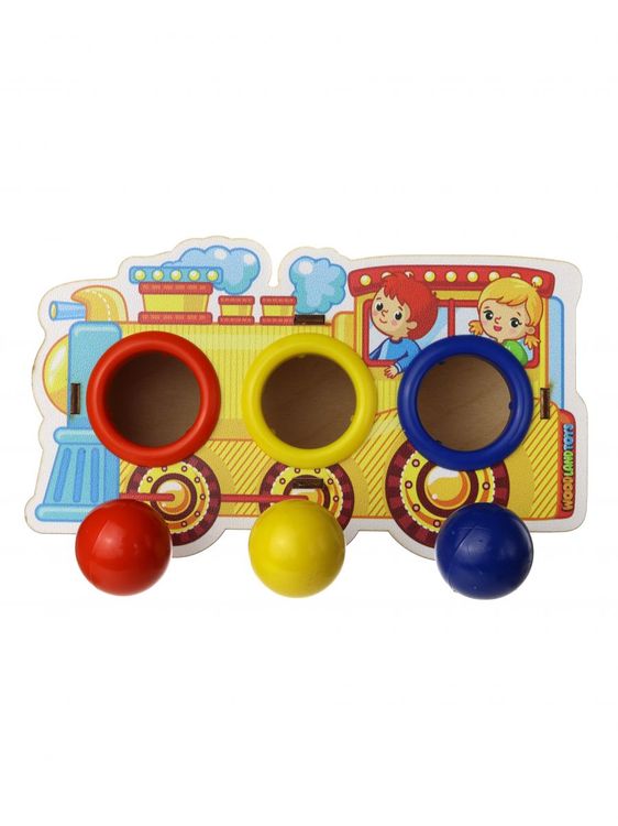 Стучалка цветная «Паровоз», 3 отверстия — картинка 2