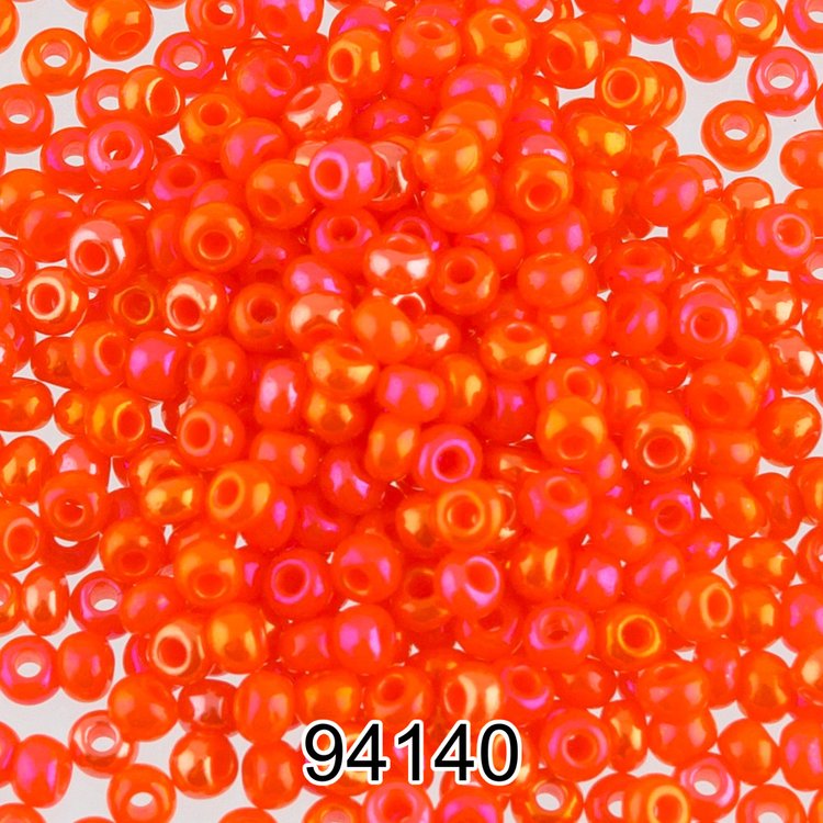 Бисер Чехия круглый 4 10/0, 2,3 мм, 500 г, цвет: 94140 оранжевый