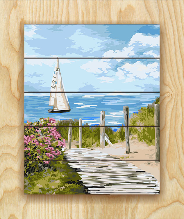 Картина по номерам по дереву Flamingo «Дорога к морю» — картинка 2