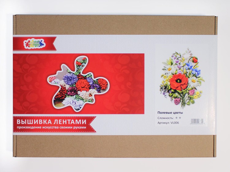 Вышивка лентами «Полевые цветы» — картинка 10