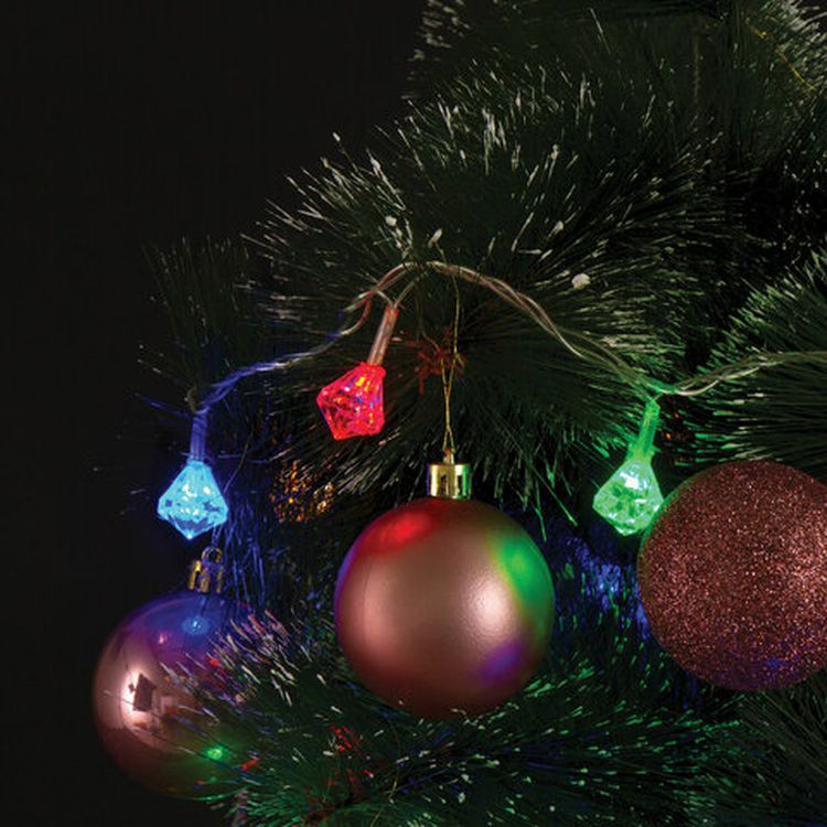 Электрогирлянда светодиодная «Бриллианты», 30 ламп, 3 м, многоцветная — картинка 4