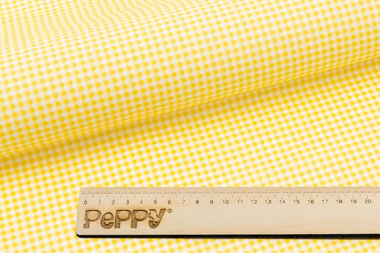 Ткань для пэчворка «БАБУШКИН СУНДУЧОК», 50x55 см, 140 г/м2, 100% хлопок, цвет: БС-47 клетка, бледно-желтый, Peppy — картинка 2