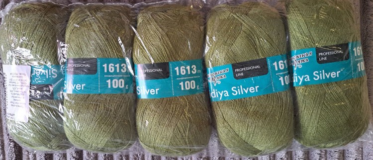 Пряжа Семеновская Lidiya silver (180428), фисташка, 5 шт. по 100 г — картинка 2