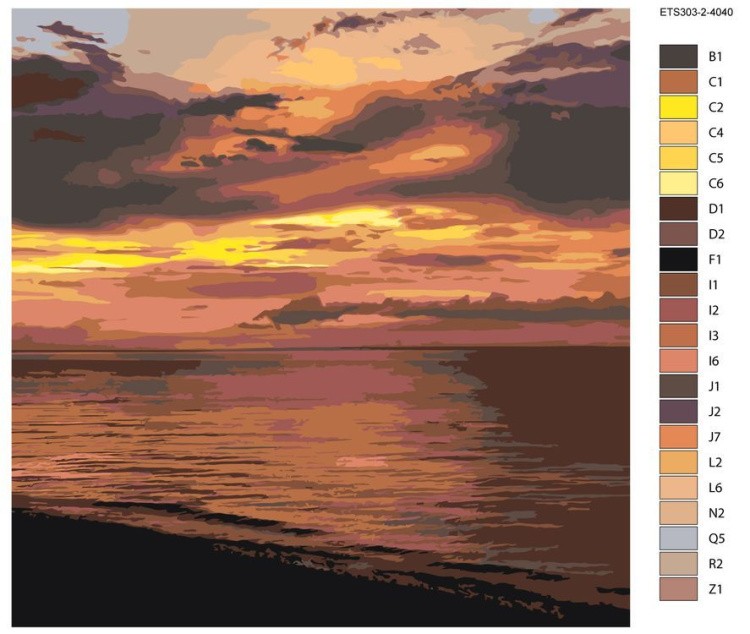 Картина по номерам «Морской закат» — картинка 2