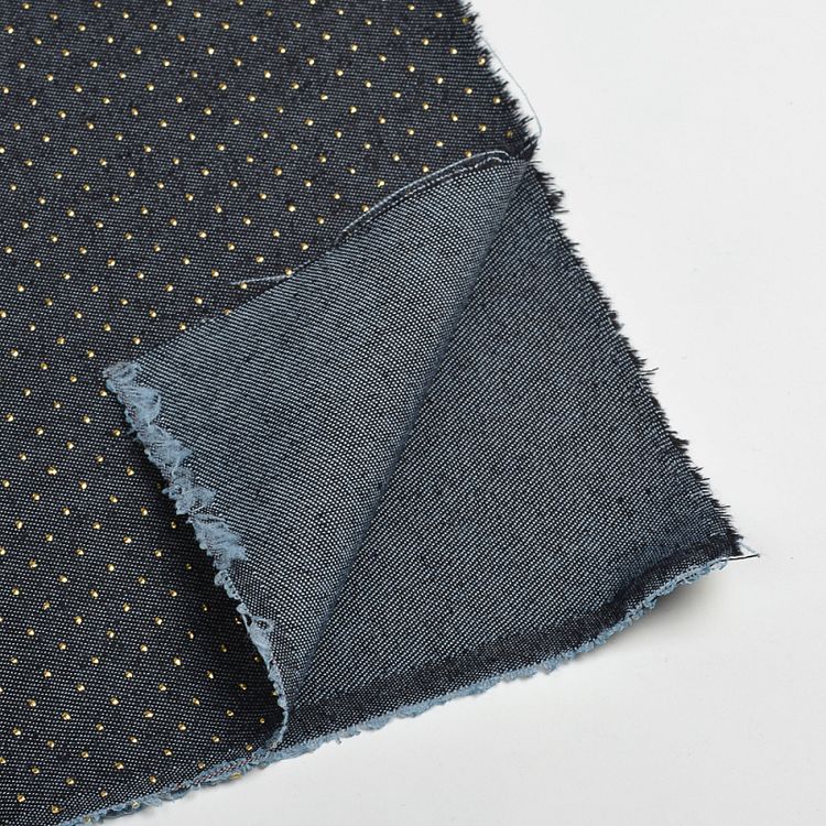 Ткань джинс Точка 130г/м², 3 м, ширина 150 см, цвет: черный/золото, TBY — картинка 4