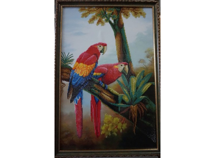 Алмазная вышивка «Цветные попугаи» — картинка 3