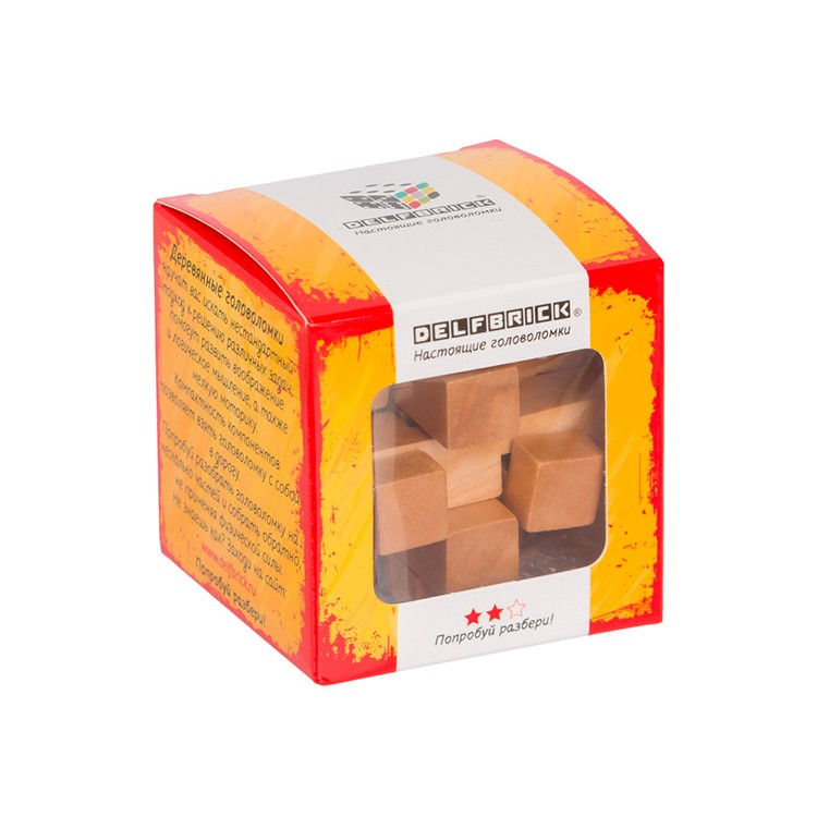 Головоломка деревянная Занимательный куб, DELFBRICK — картинка 2