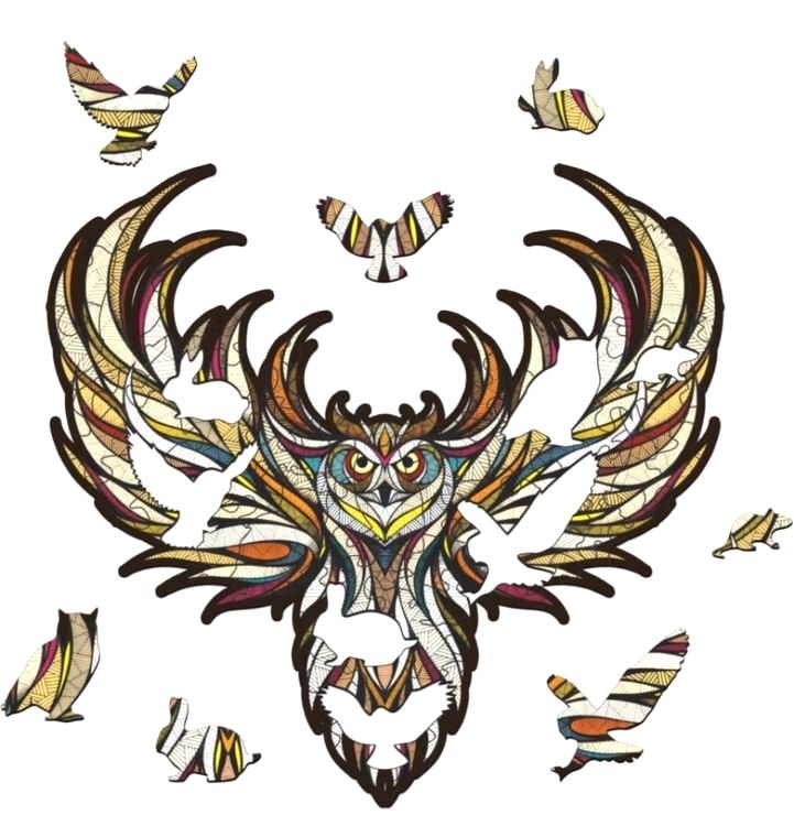 Деревянные фигурные пазлы «Мудрая Сова S», Eco Wood Art — картинка 2