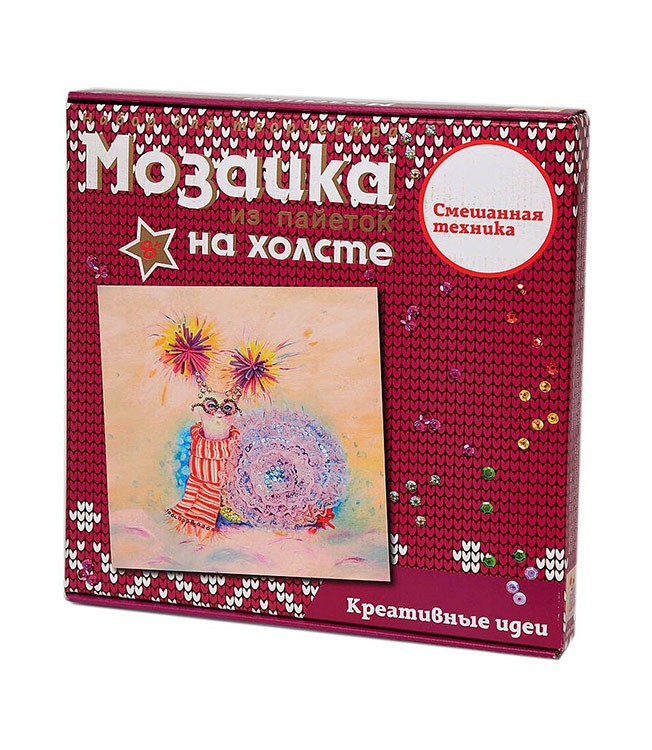 Картина на холсте из пайеток «Улиточка» — картинка 3