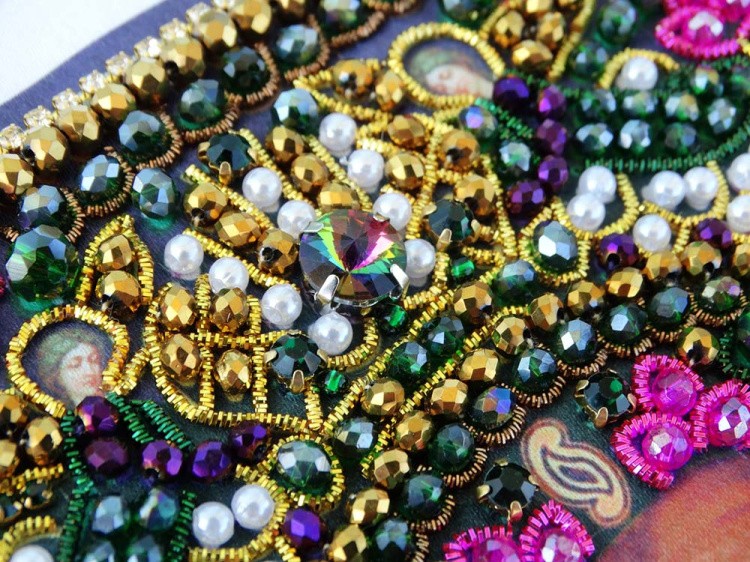 Набор для вышивания хрустальными камнями «Спас Лоза истинная» маленькая (акриловый жемчуг)  — картинка 6