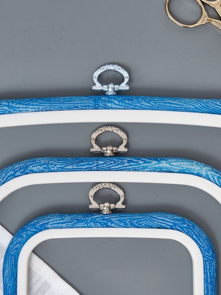 Пяльцы-рамка каучуковые 18х20 см, высота 10 мм, цвет: голубой, Nurge — картинка 2