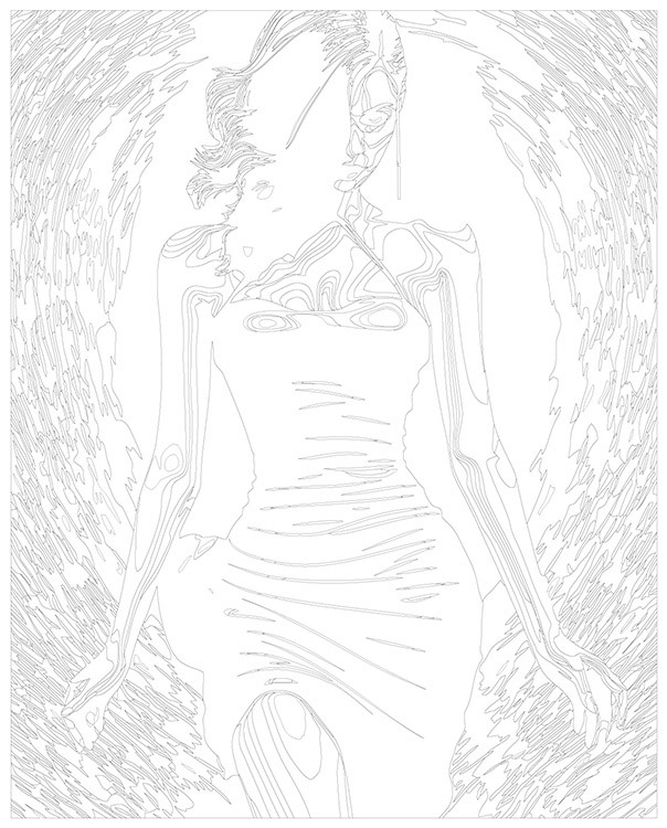 Картина по номерам «Девушка в черном обтягивающем платье» — картинка 3