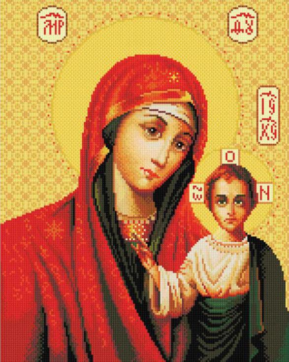 Алмазная вышивка «Икона Божией матери Казанская»