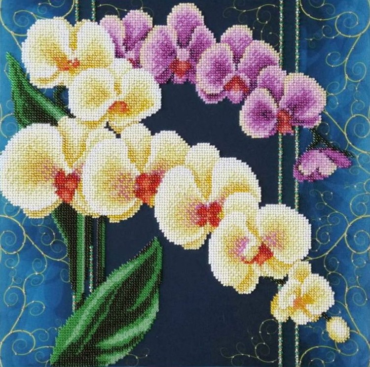 Набор вышивки бисером «Орхидеи. Винтаж»
