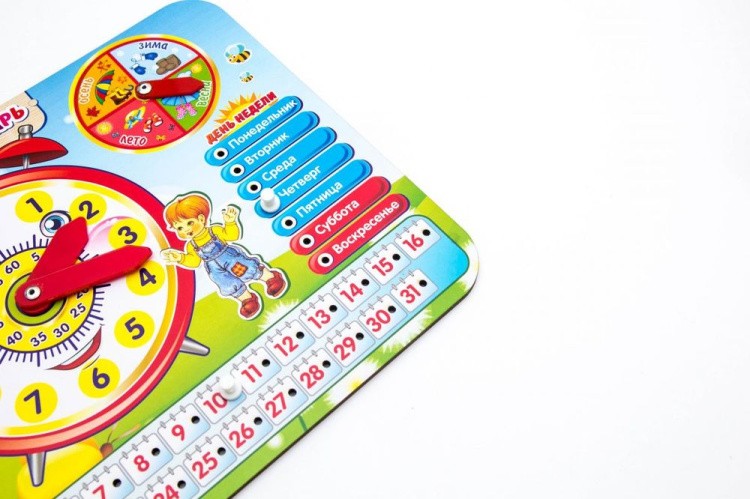 Развивающее пособие из дерева «Часы-календарь 1» — картинка 6