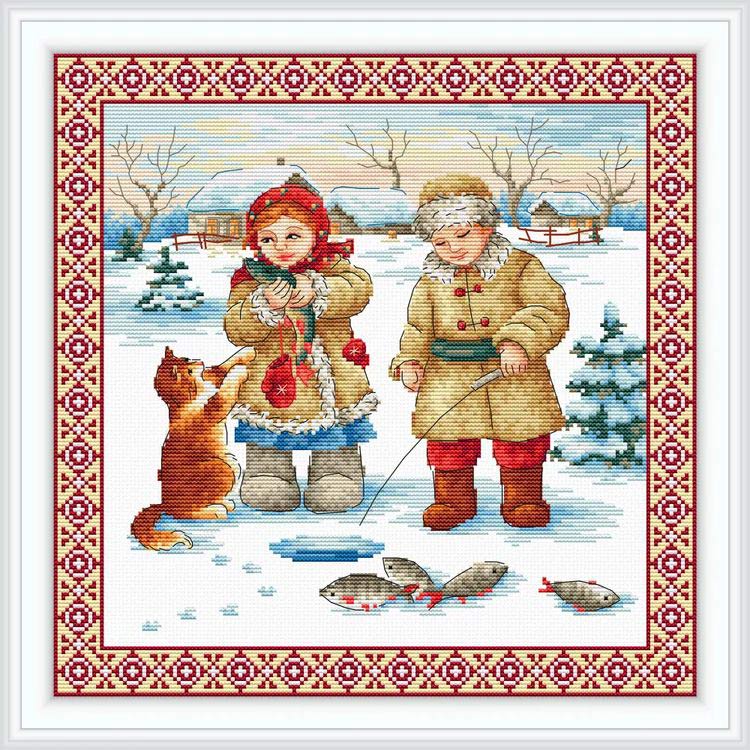 Набор для вышивания «Зимние забавы. Рыбалка» — картинка 2