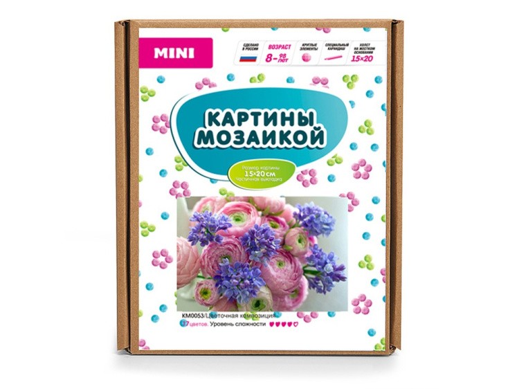 Алмазная вышивка-открытка «Цветочная композиция» — картинка 5