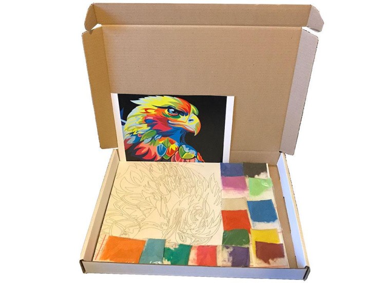 Картина цветным песком «Орел» — картинка 4