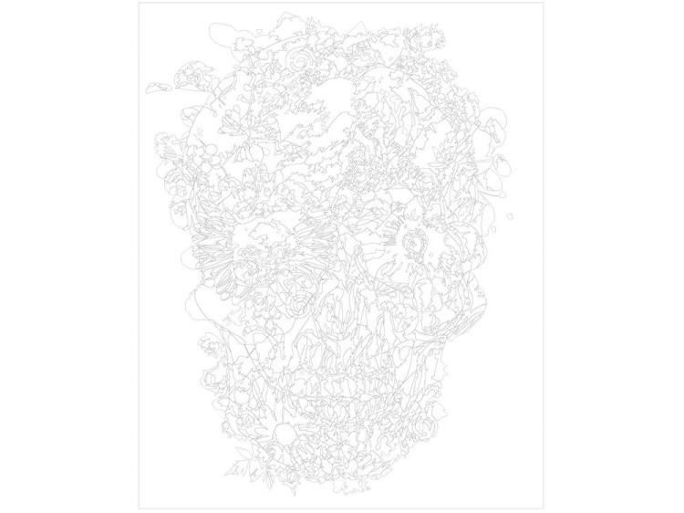 Картина по номерам «Цветочный череп» — картинка 3