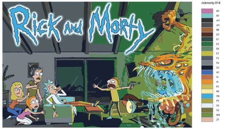 Картина по номерам «Рик и Морти: Постер» — картинка 2