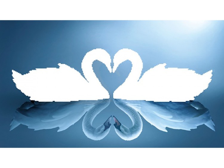 Алмазная вышивка «Лебединая пара» — картинка 2