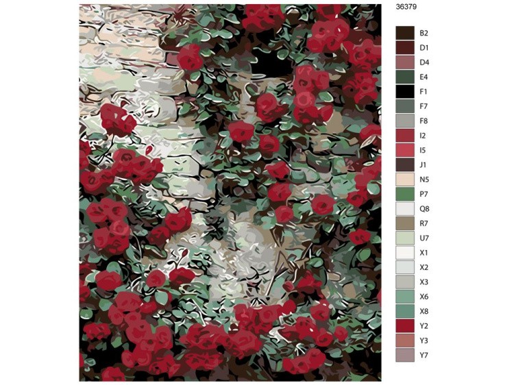 Картина по номерам «Красные розы на мостовой» — картинка 2