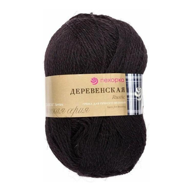 Пряжа Пехорка Деревенская (02), черный, 5 шт. по 100 г — картинка 2