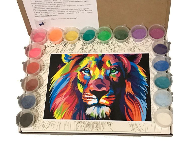 Картина цветным песком «Лилии в вазе» — картинка 3