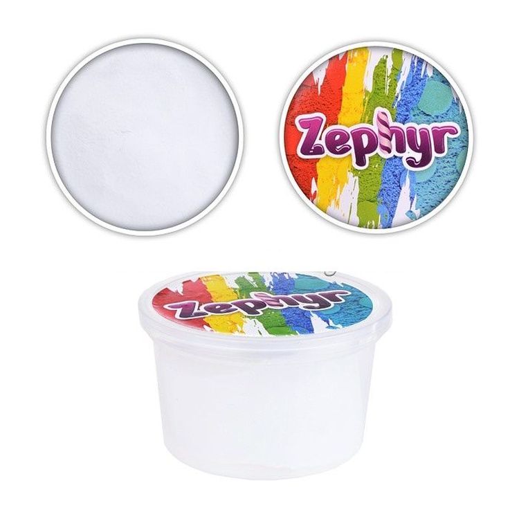 Кинетический пластилин Лепа «Zephyr» белый (0,150 кг в банке) — картинка 2