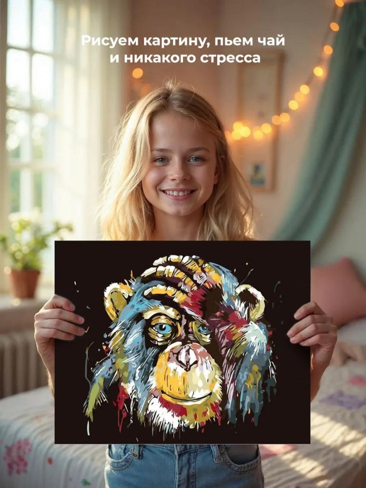 Картина по номерам «Шимпанзне» — картинка 6