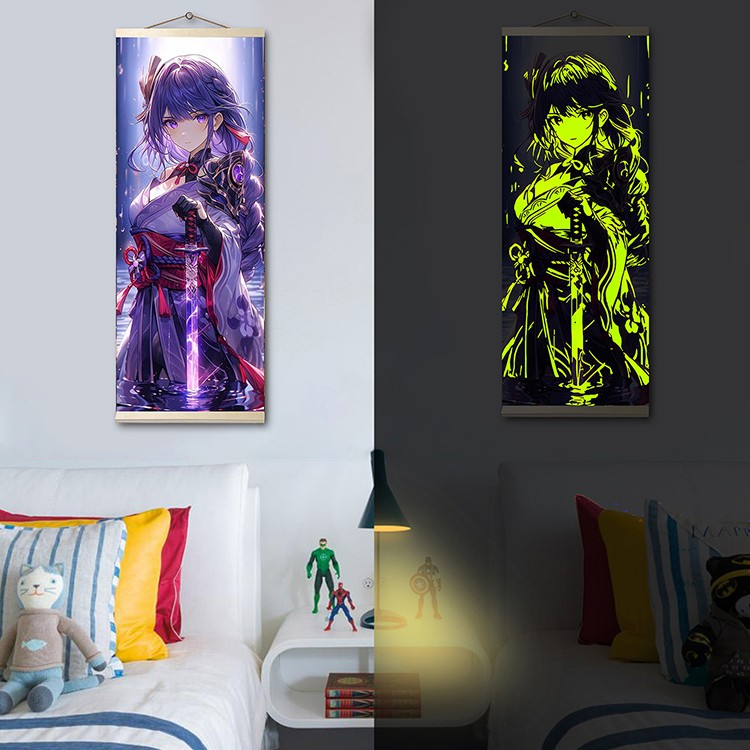 Картина по номерам со светящейся краской «Панно Геншин Райдэн» — картинка 2