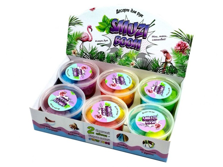 Шоу-бокс Слайм Smuzi Boom Флоат, 6 цветов 200 гр
 — картинка 6