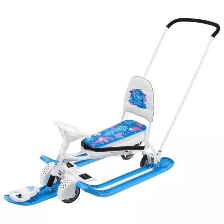 Снегокат детский со спинкой Тимка спорт 6 с бабочками — картинка 4