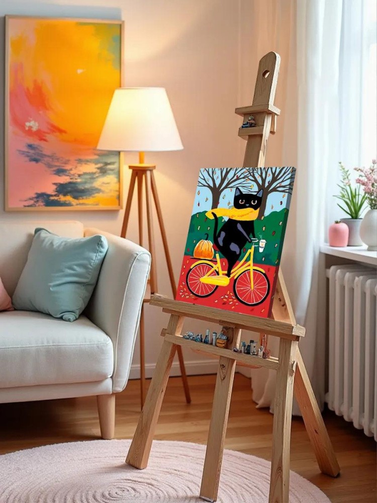 Картина по номерам «На велосипеде. Осень» — картинка 9