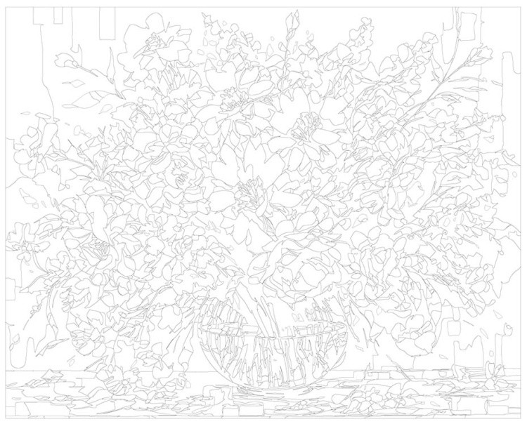 Картина по номерам «Цветы: Пышный букет с садовыми розами» — картинка 3