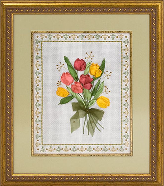Вышивка лентами «Тюльпаны» — картинка 2