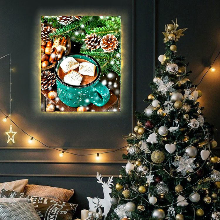 Картина по номерам «Горячий шоколад» LED подсветка — картинка 3