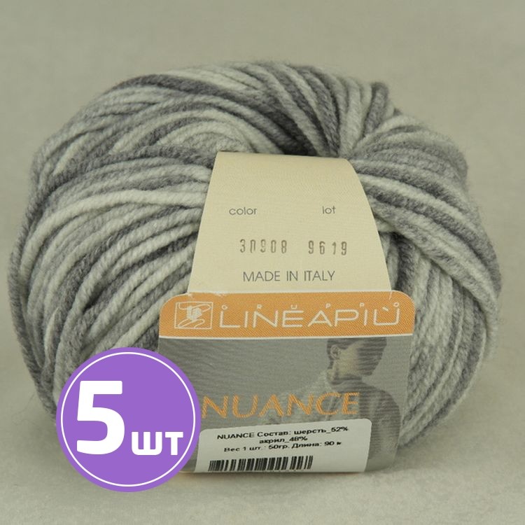 Пряжа LineaPIU NUANCE (30908), мультиколор, 5 шт. по 50 г