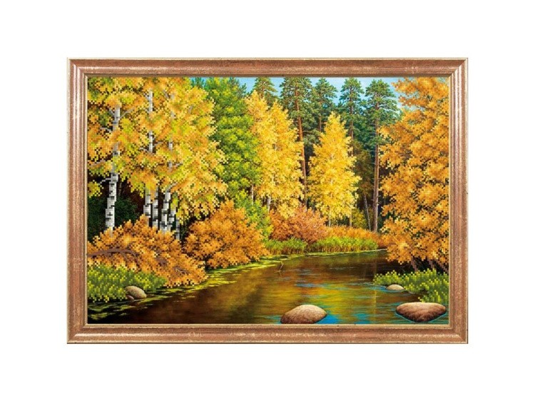 Рисунок на ткани «Осенняя река»