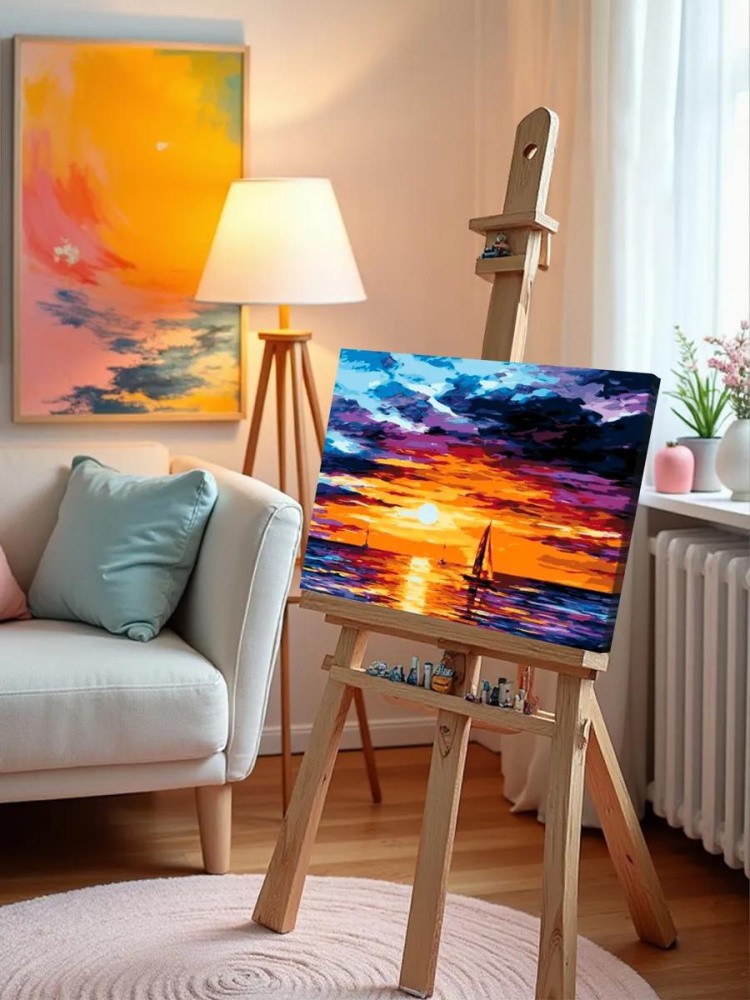 Картина по номерам «Паруса на закате» — картинка 9