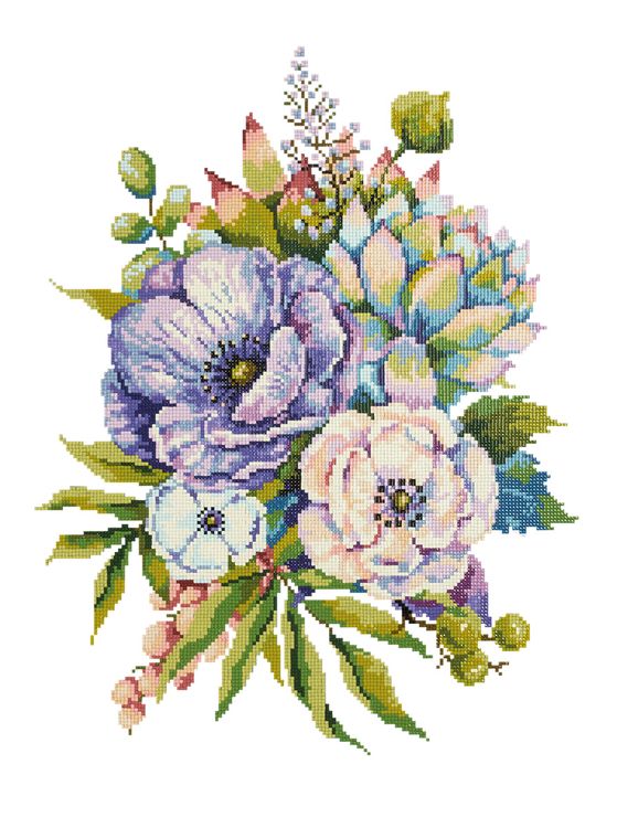 Алмазная вышивка «Букет с анемонами» — картинка 2