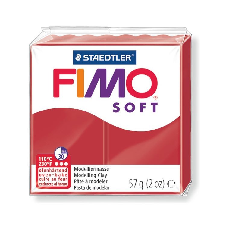 Полимерная глина FIMO Soft, цвет: рождественский красный, 57 г