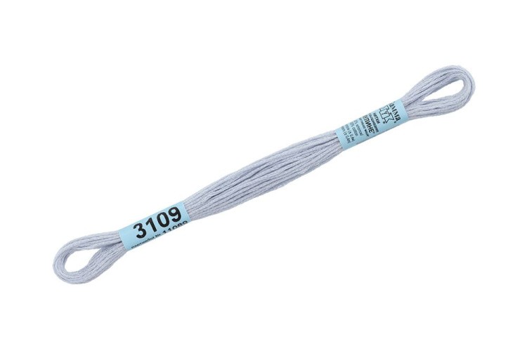 Нитки для вышивания Gamma мулине, 24 шт. по 8 м, цвет: 3109 бледно-сиреневый — картинка 2