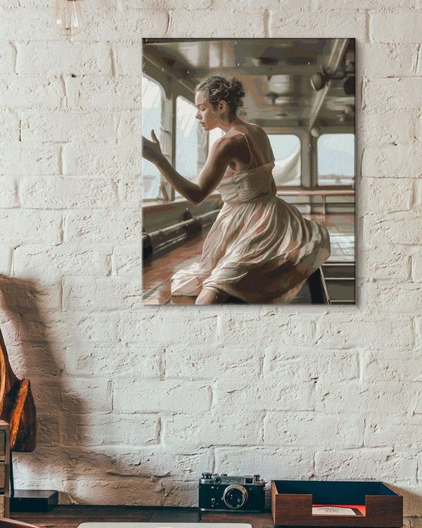 Картина по номерам «Девушка на палубе тонущего корабля» — картинка 3