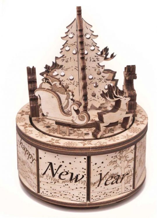 Сборная музыкальная шкатулка Wood Trick Карусель Санты
 — картинка 2