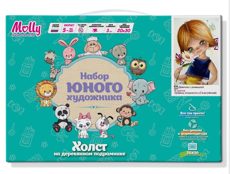 Картина по номерам «Девочка с ромашкой» — картинка 2