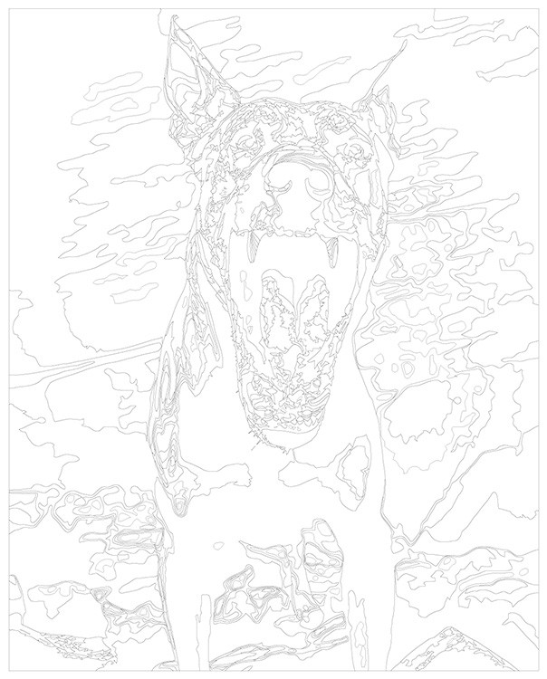 Картина по номерам «Собака доберман с открытой пастью 2» — картинка 3